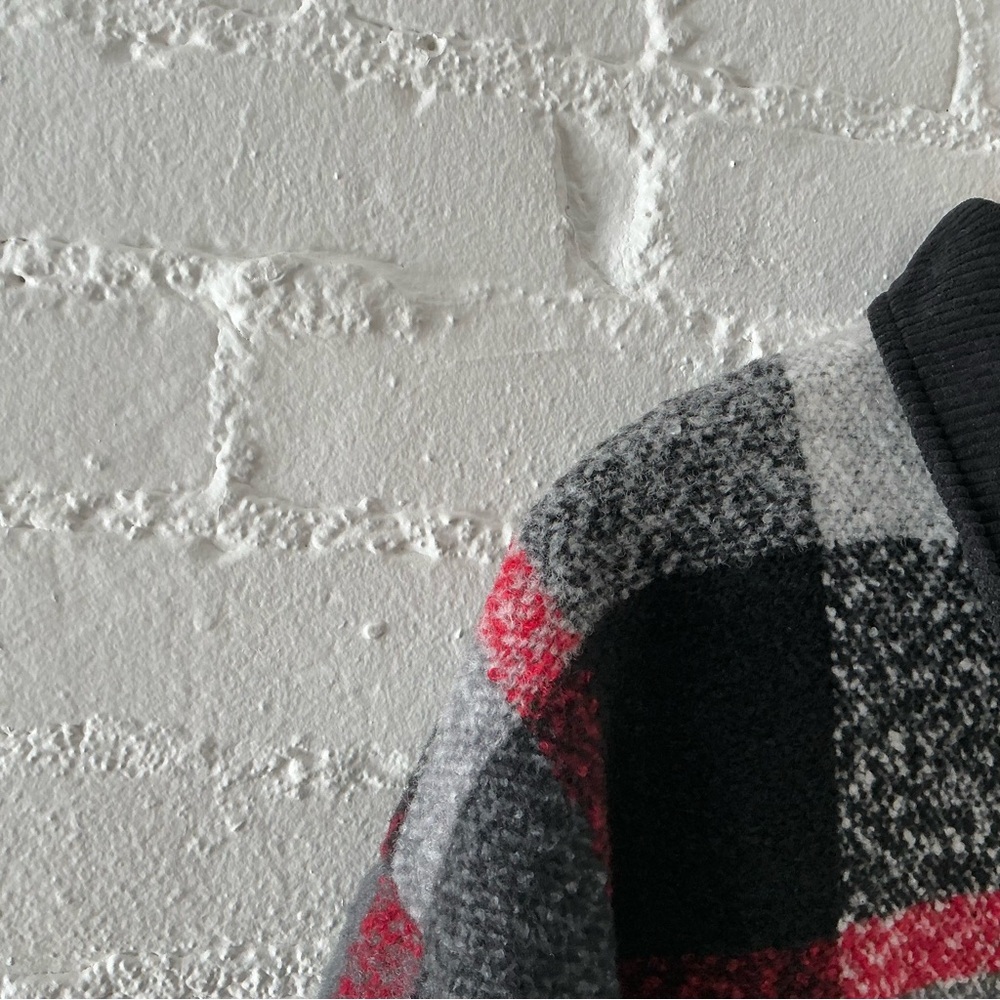 DAVI & DANI Oversized Plaid Shacket Button Up Wool Blend Textured Flannel Jacket - Picture 6 of 16
